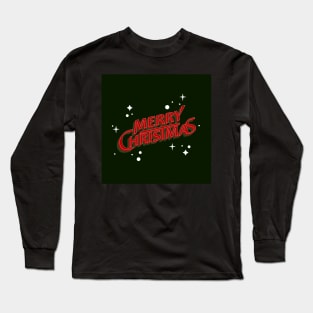 Merry Christmas Typo with background Long Sleeve T-Shirt
